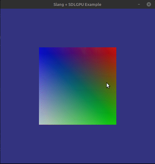 A window with blue background and a colored square oscilating from/to black
